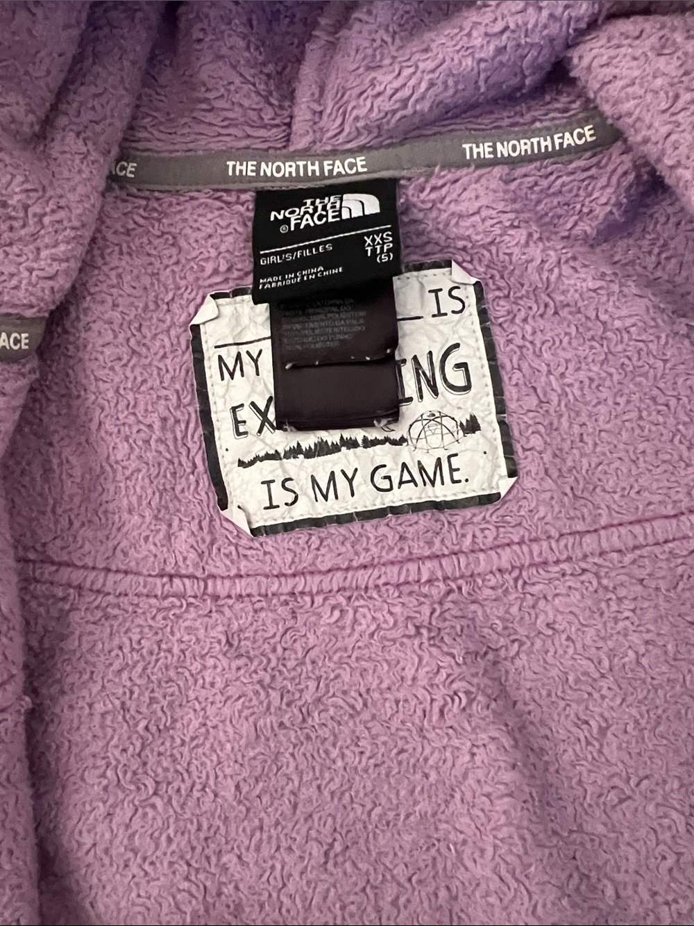 The North Face Girls' Lavender Pink Sherpa Zip Hoodie - Picture 4 of 4